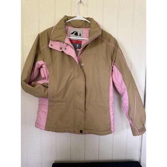 Polar Edge Jackets & Blazers - Polar Edge Womens Ski Jacket Tan Pink Colorblock Water Resistant Windproof Small